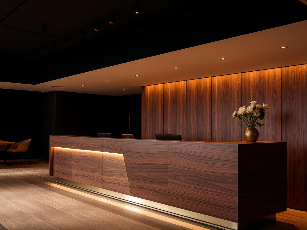 Custom timber reception desk